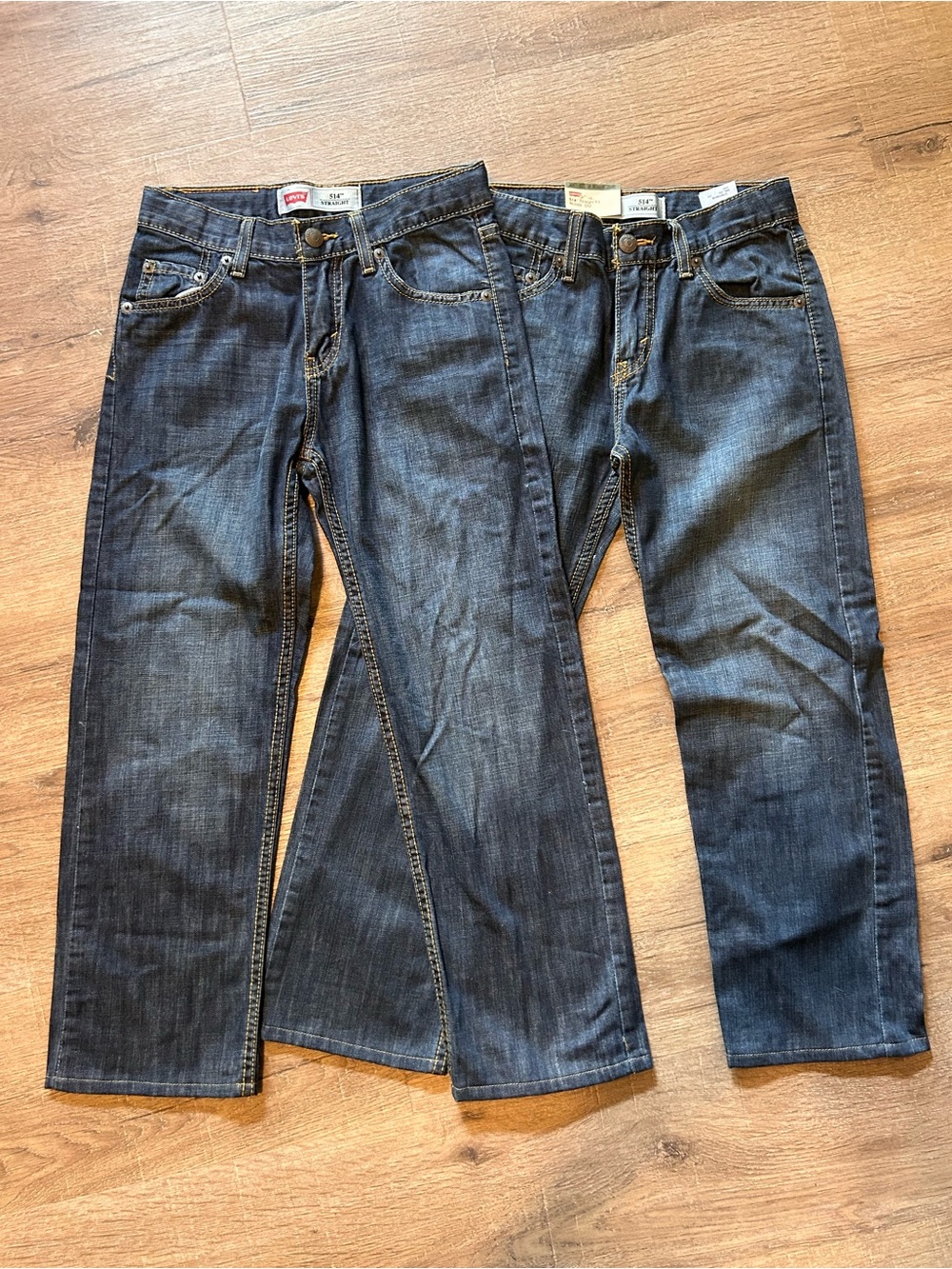 Levi's 514 Boys Jeans Size 10 Blue Straight Fit Dark Wash 25x25